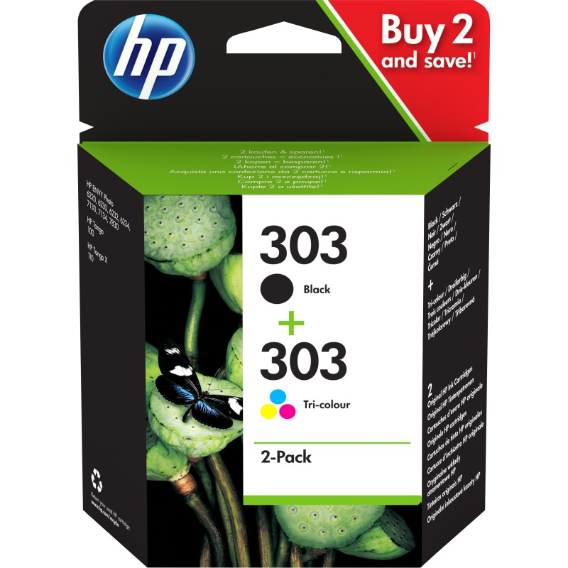 HP 303 Original Druckerpatronen Multipack Nero Farbe 3YM92AE